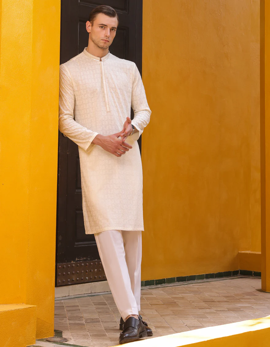 WHITE COTTON KURTA | JJK-S-47157/S24/JJ87