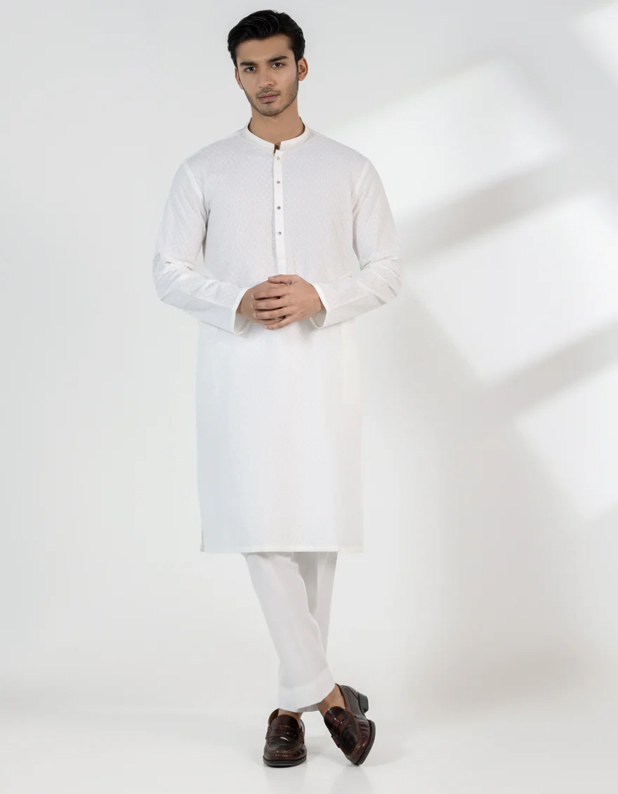 OFF WHITE COTTON KURTA | JJK-S-50198/S25/JJ9780-FL