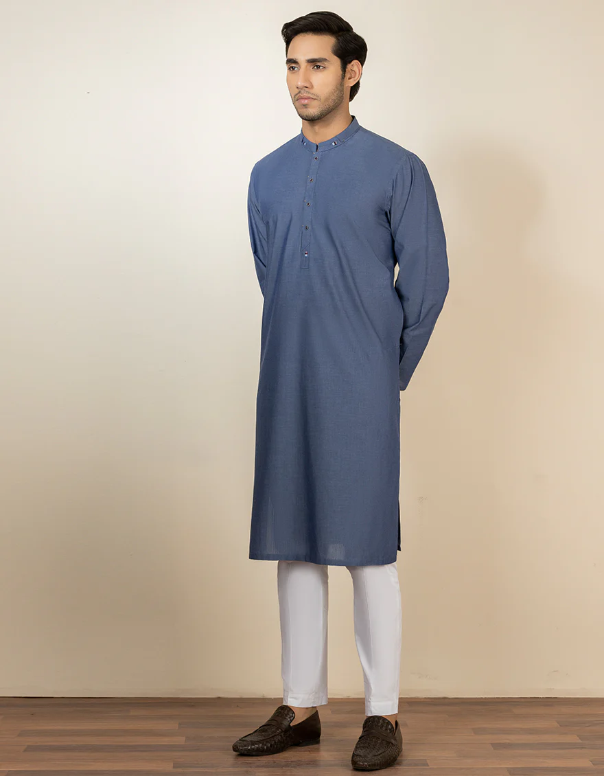 PIGEON BLUE BLENDED KURTA | JJK-S-US-32567/S22/JJ7637-CL