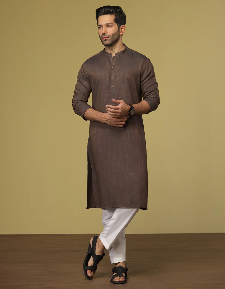 BROWN COTTON KURTA | JJK-S-US-32596/S22/JJ7612-PN
