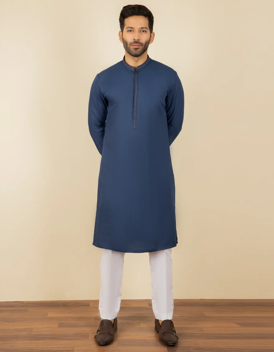 BLUE BLENDED KURTA | JJK-S-US-32610/S22/JJ8127-SF