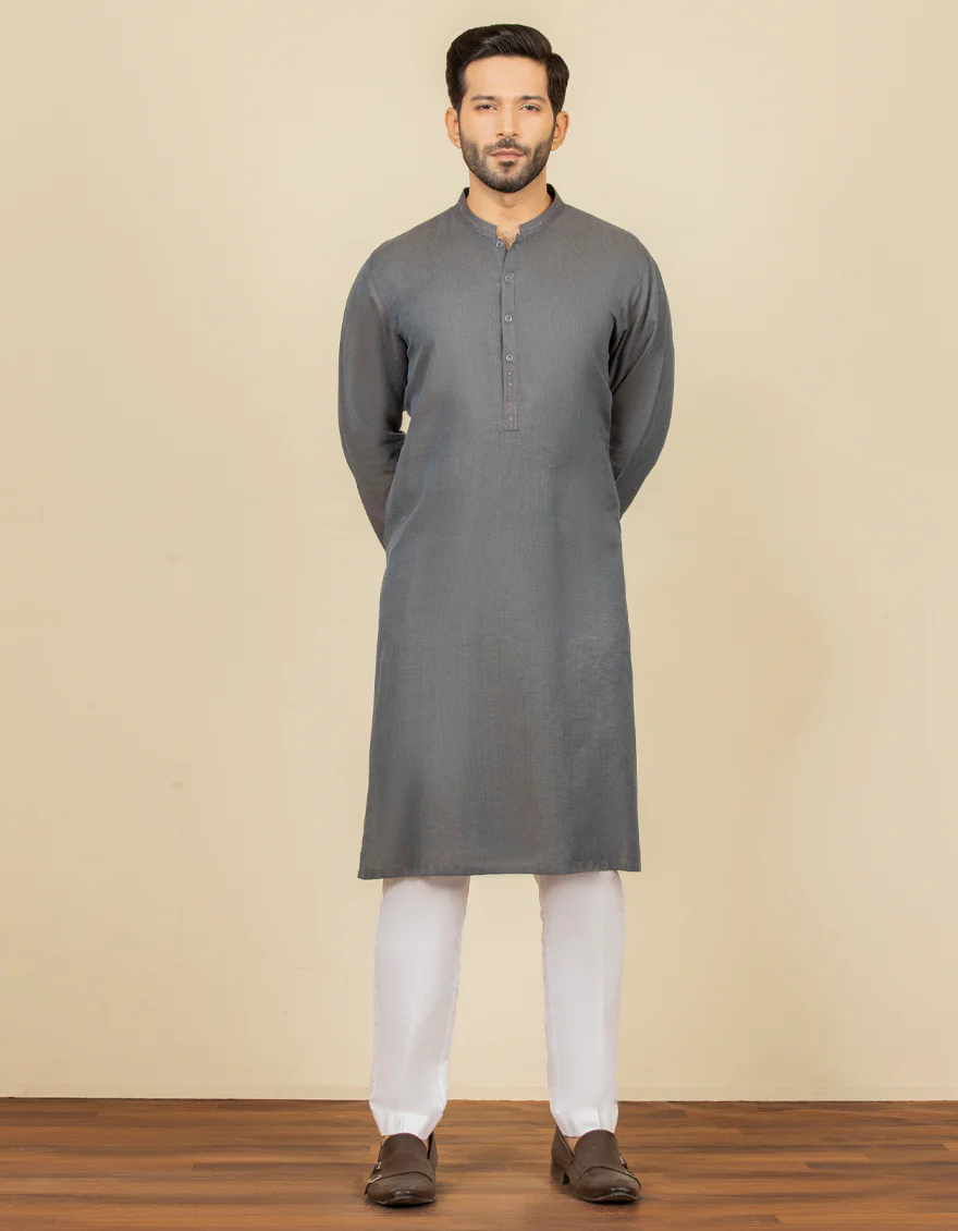 GREY BLENDED KURTA | JJK-S-US-32626/S22/JJ8177-CL