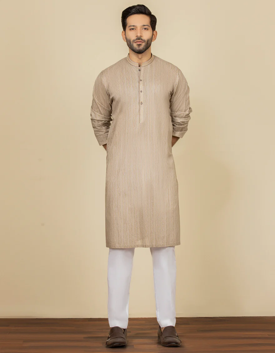 SAND COTTON KURTA | JJK-S-US-32636/S22/JJ7546-SF
