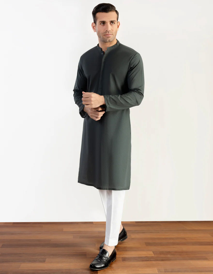 GREEN COTTON KURTA | JJK-S-US-32744/S23/JJ8771-SF