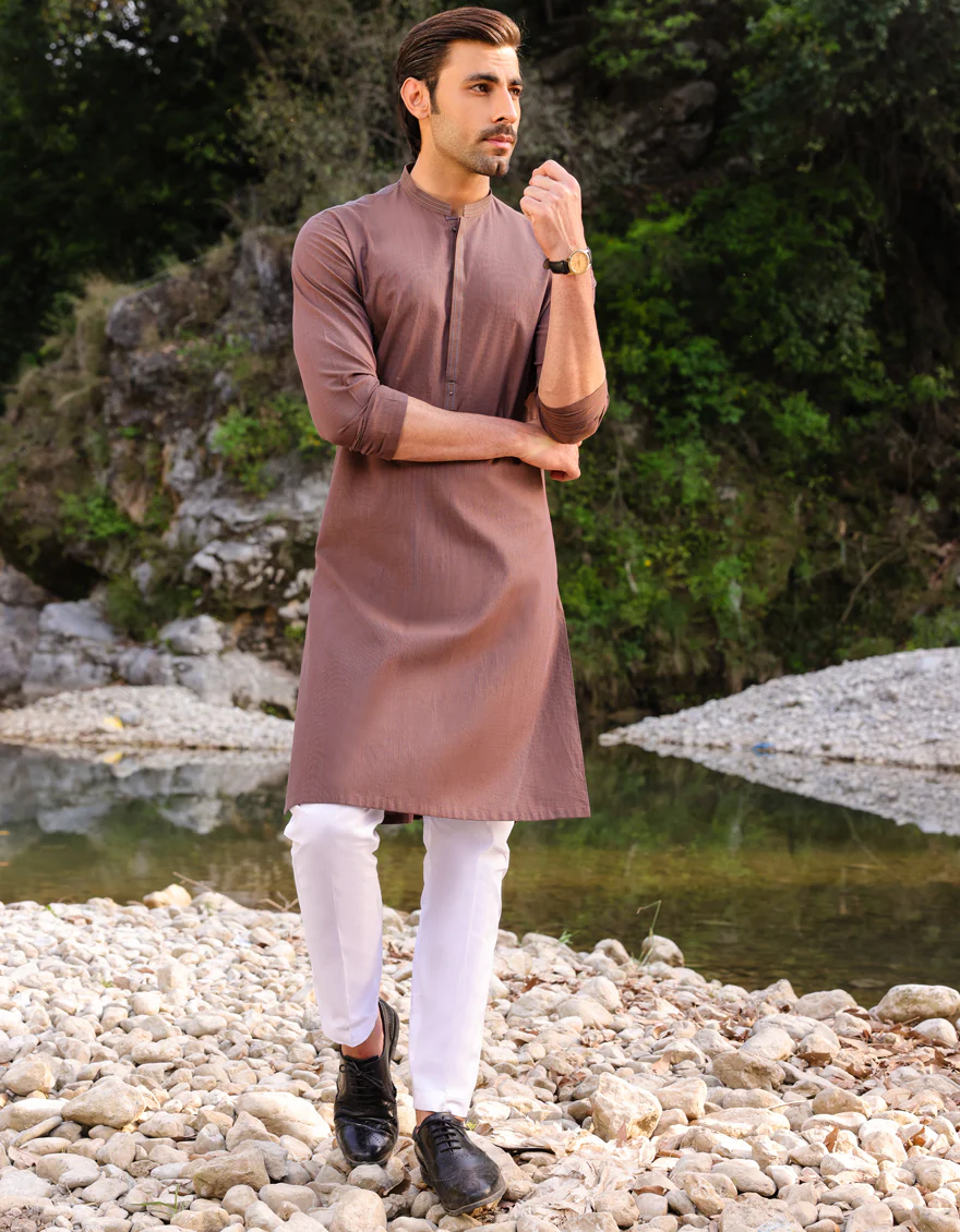 BROWN COTTON KURTA | JJK-S-US-32753/S23/JJ8881-CL