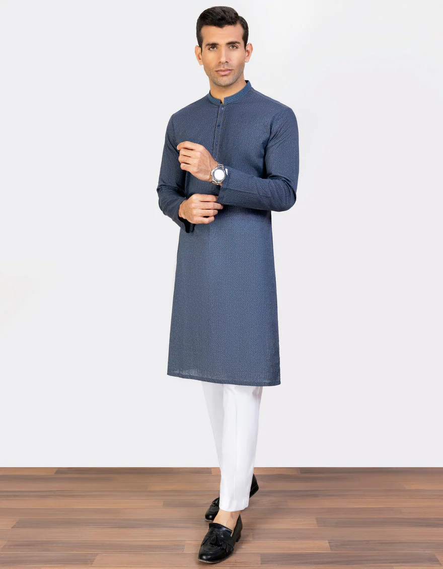 PIGEON BLUE COTTON KURTA | JJK-S-US-32779/S23/JJ8771-SF