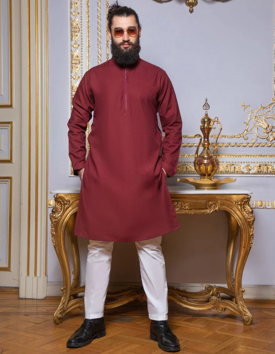 MAROON KURTA | JJK-S-US-34052/S21/JJ7031