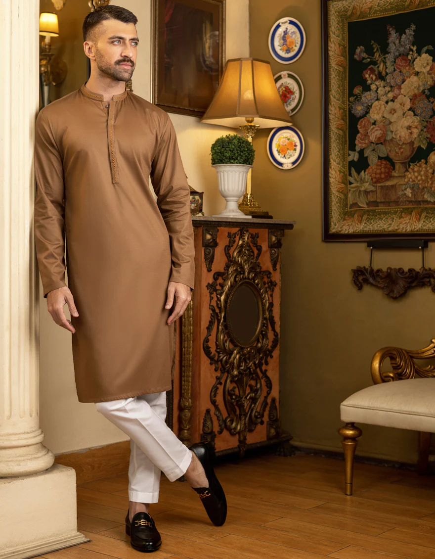 BISCUIT BROWN COTTON KURTA | JJK-S-US-34148/S22/JJ7659-SF