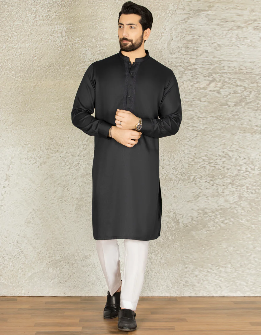 CHARCOAL GREY BLENDED KURTA | JJK-S-US-34151/S22/JJ8129-SF
