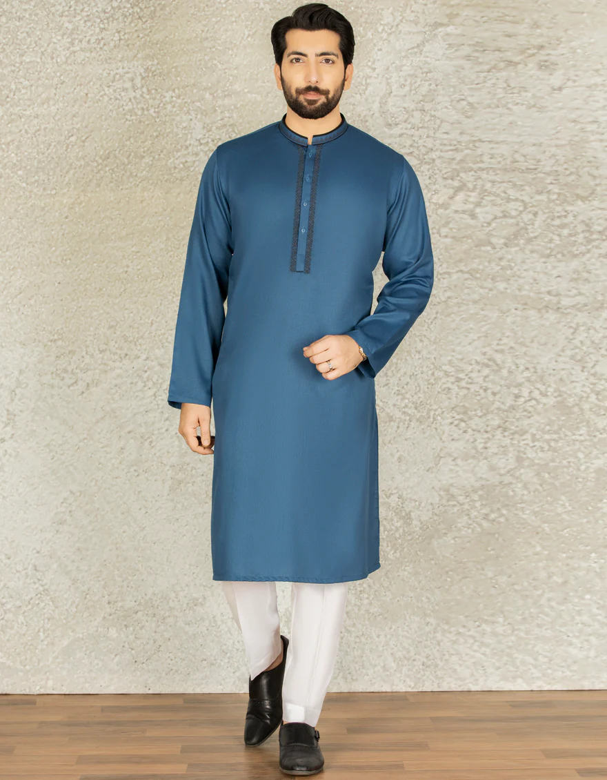 PERSIAN BLUE BLENDED KURTA | JJK-S-US-34154/S22/JJ8129-SF