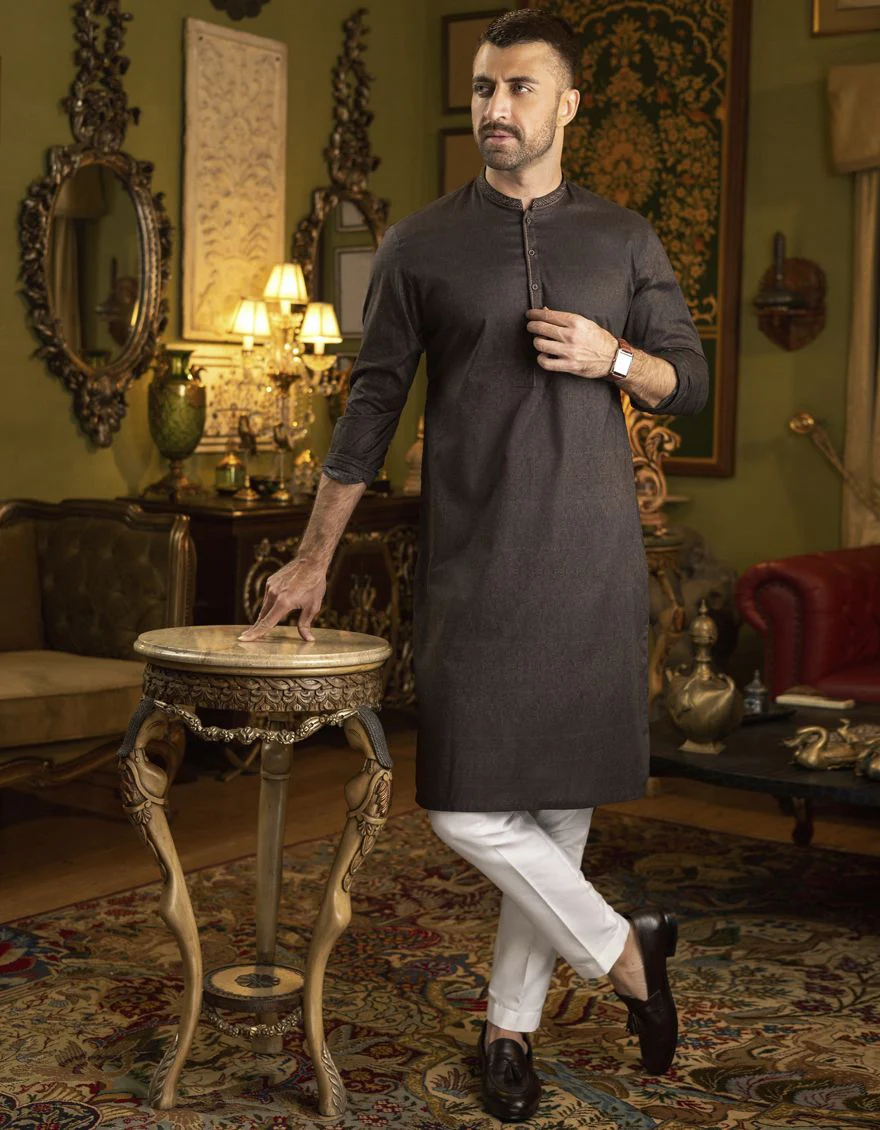 DARK BROWN KURTA | JJK-S-US-34156/S22/JJ7546-SF