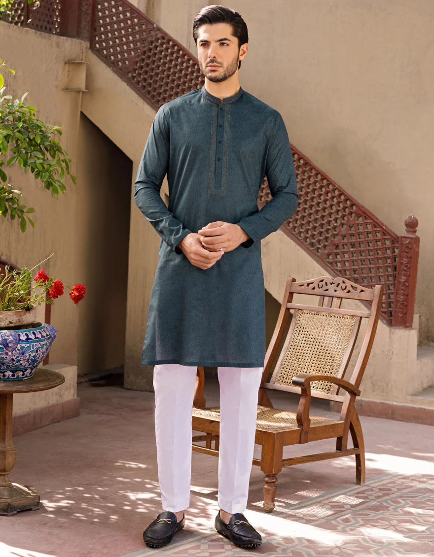 DARK GREEN COTTON KURTA | JJK-S-US-34170/S22/JJ7546-SF