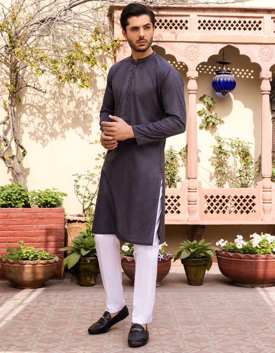 CHARCOAL GREY COTTON KURTA | JJK-S-US-34171/S22/JJ7546-SF