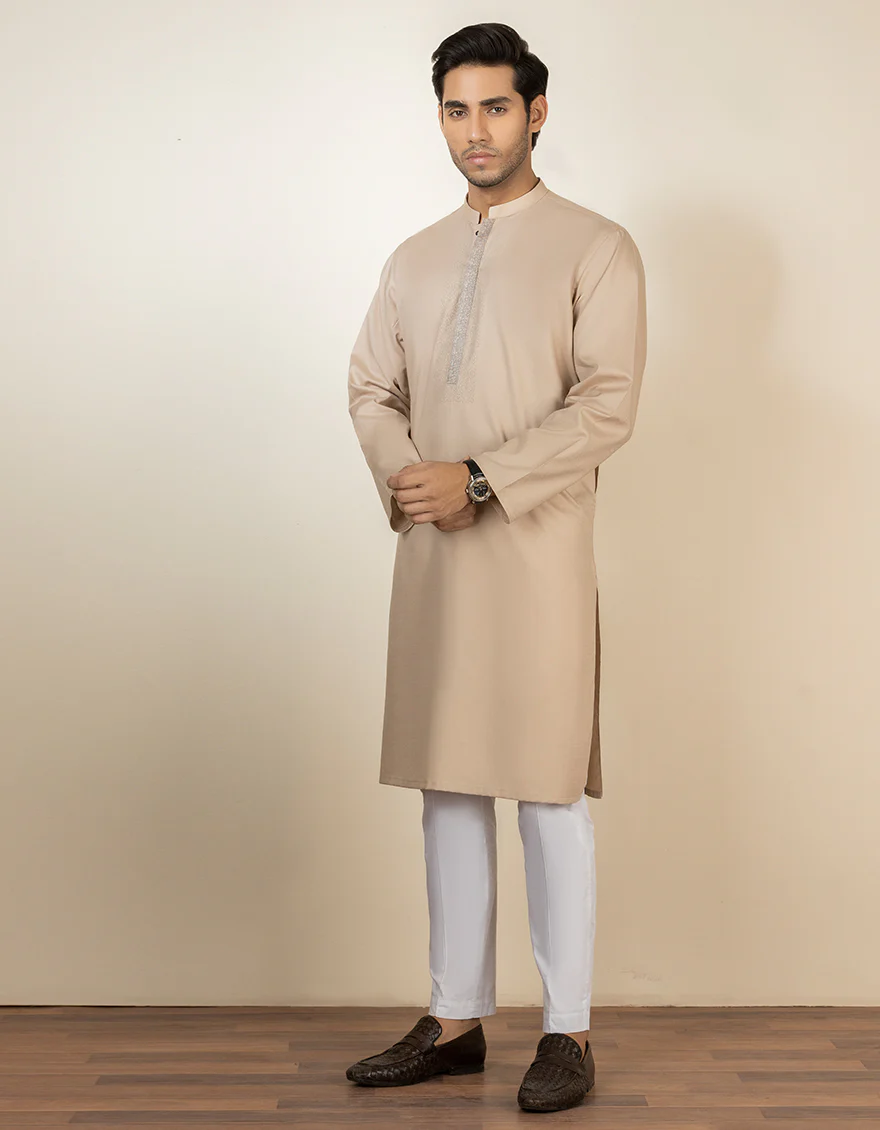 PALE BROWN COTTON KURTA | JJK-S-US-34181/S22/JJ7656-SF