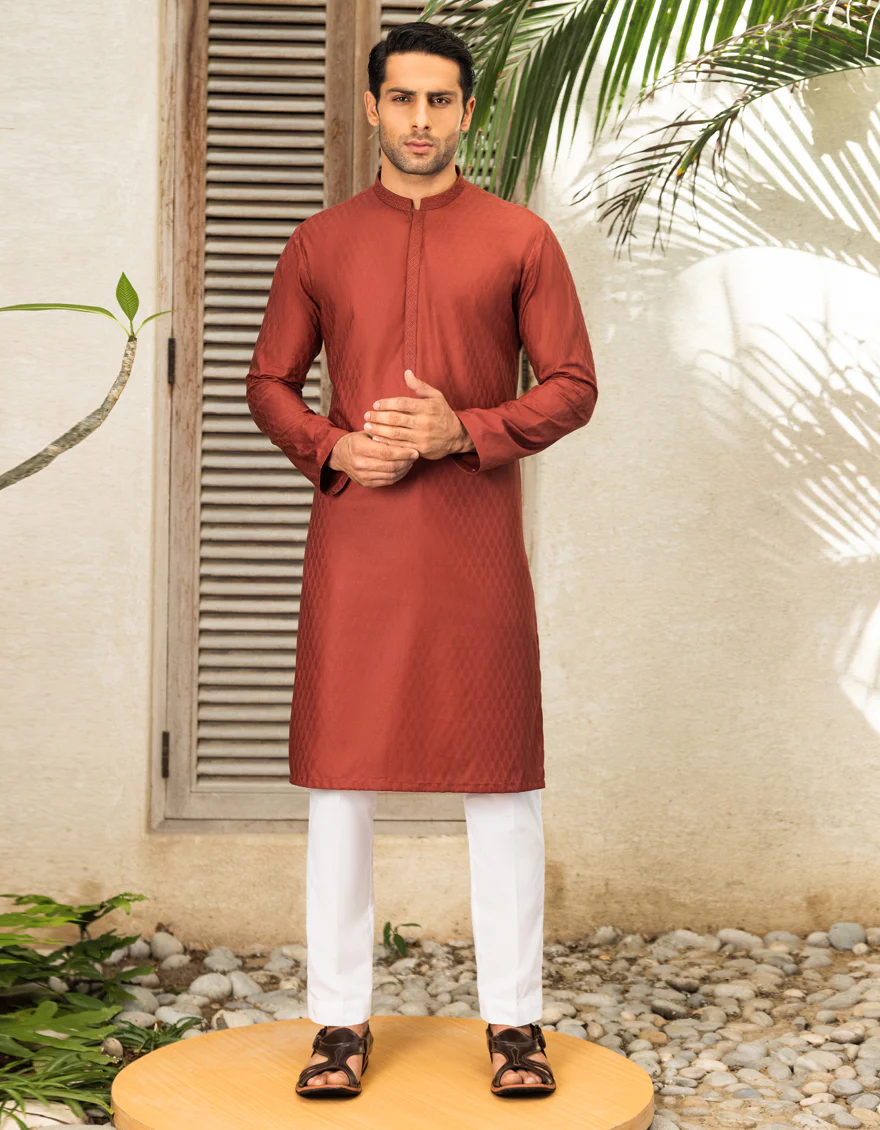 DULL RED COTTON KURTA | JJK-S-US-34198/S22/JJ8125-SF