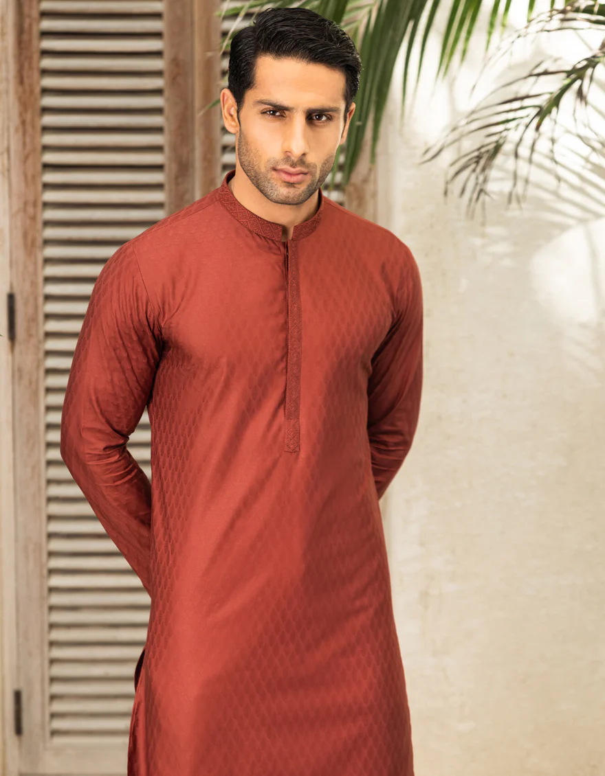 DULL RED COTTON KURTA | JJK-S-US-34198/S22/JJ8125-SF - Image 6