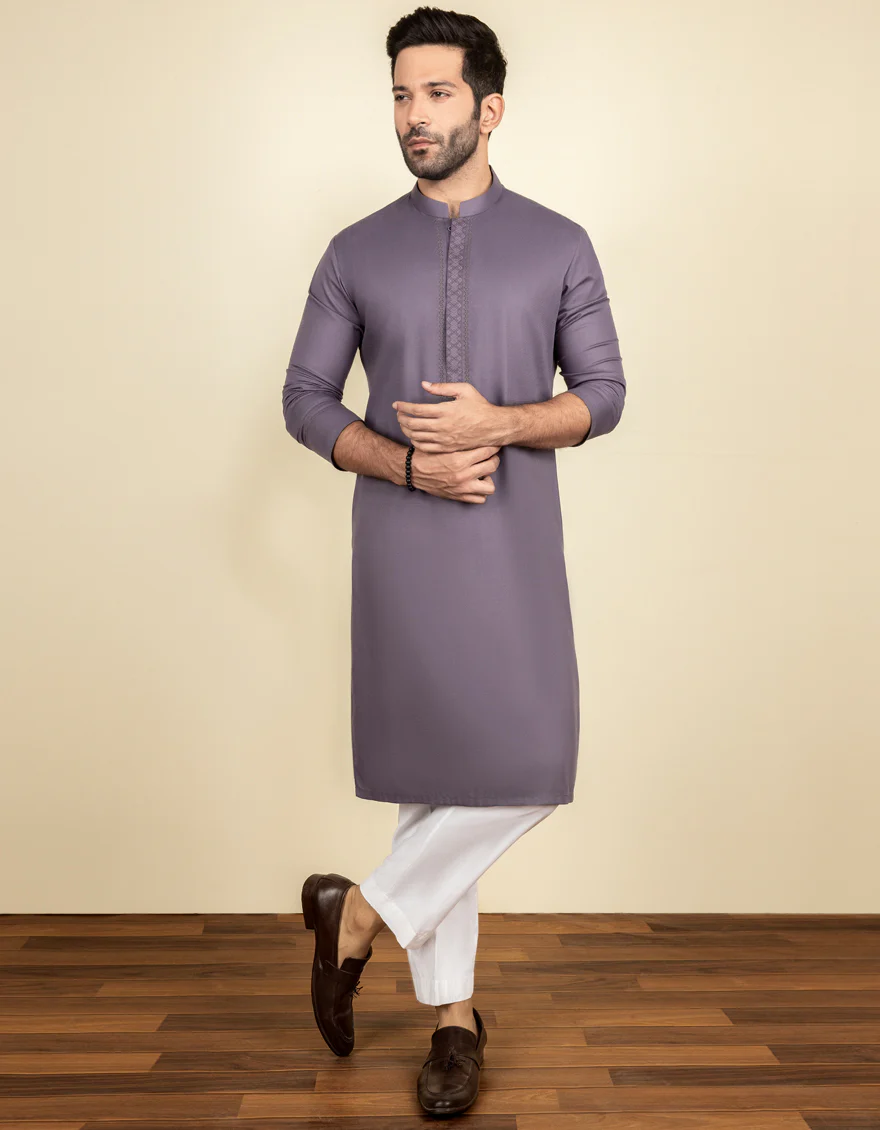 PURPLE BLENDED KURTA | JJK-S-US-34230/S22/JJ8128-SF