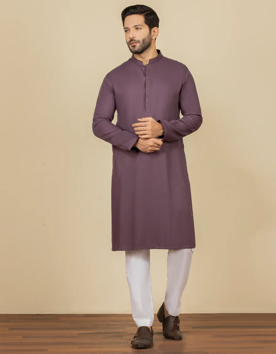 DARK PURPLE BLENDED KURTA | JJK-S-US-34241/S22/JJ8127-SF