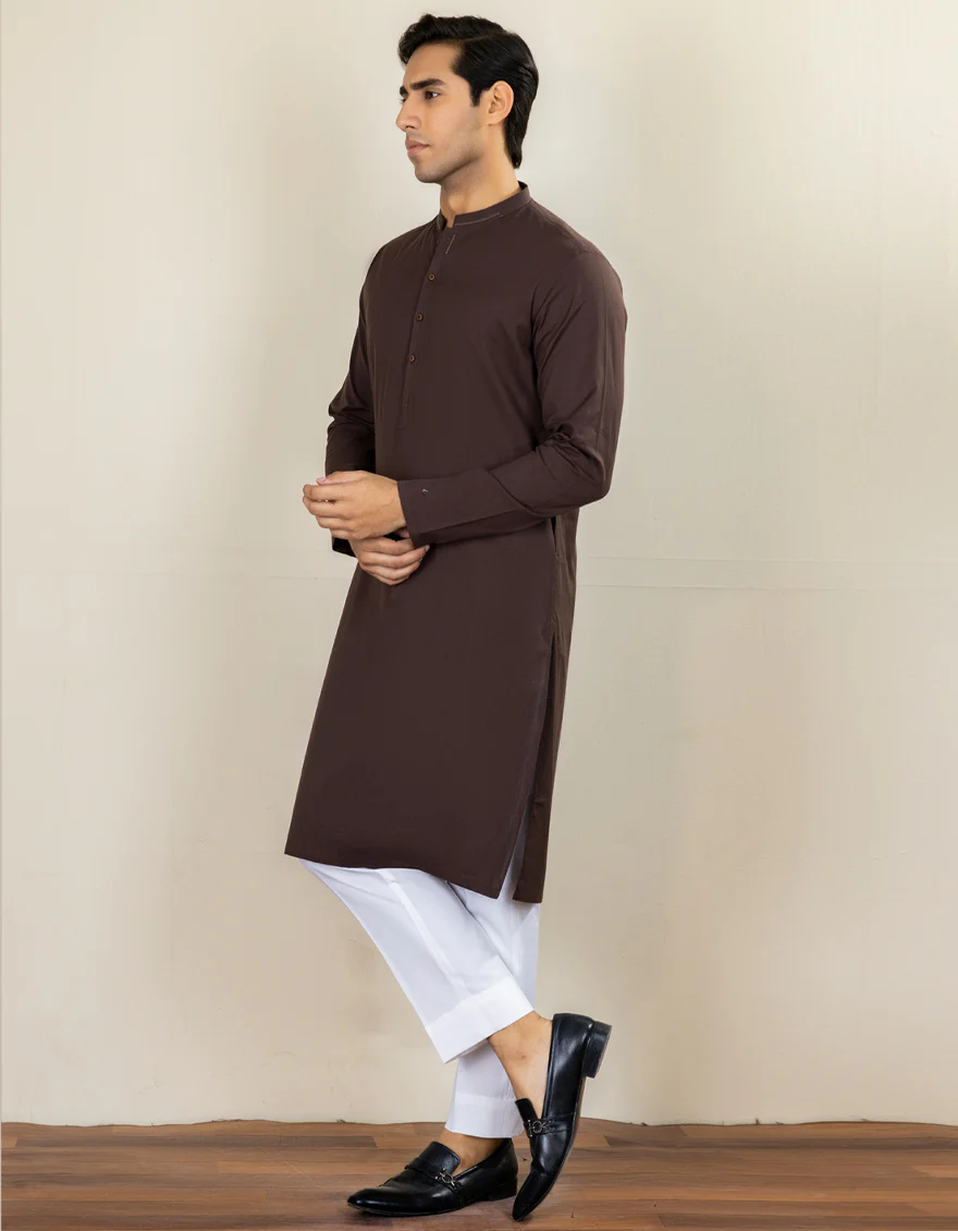 BROWN COTTON KURTA | JJK-S-US-34263/S22/JJ7636-CL