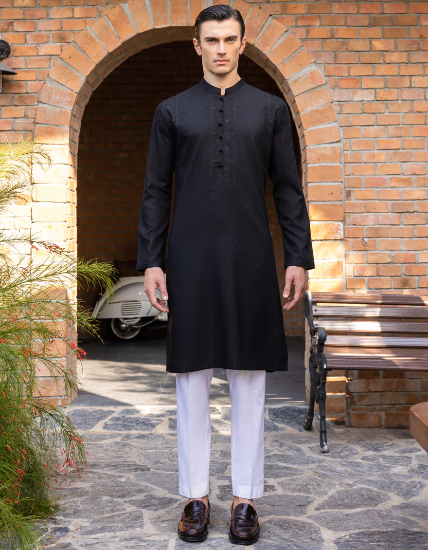 BLACK BLENDED KURTA | JJK-S-US-34294/S23/JJ8629-SF