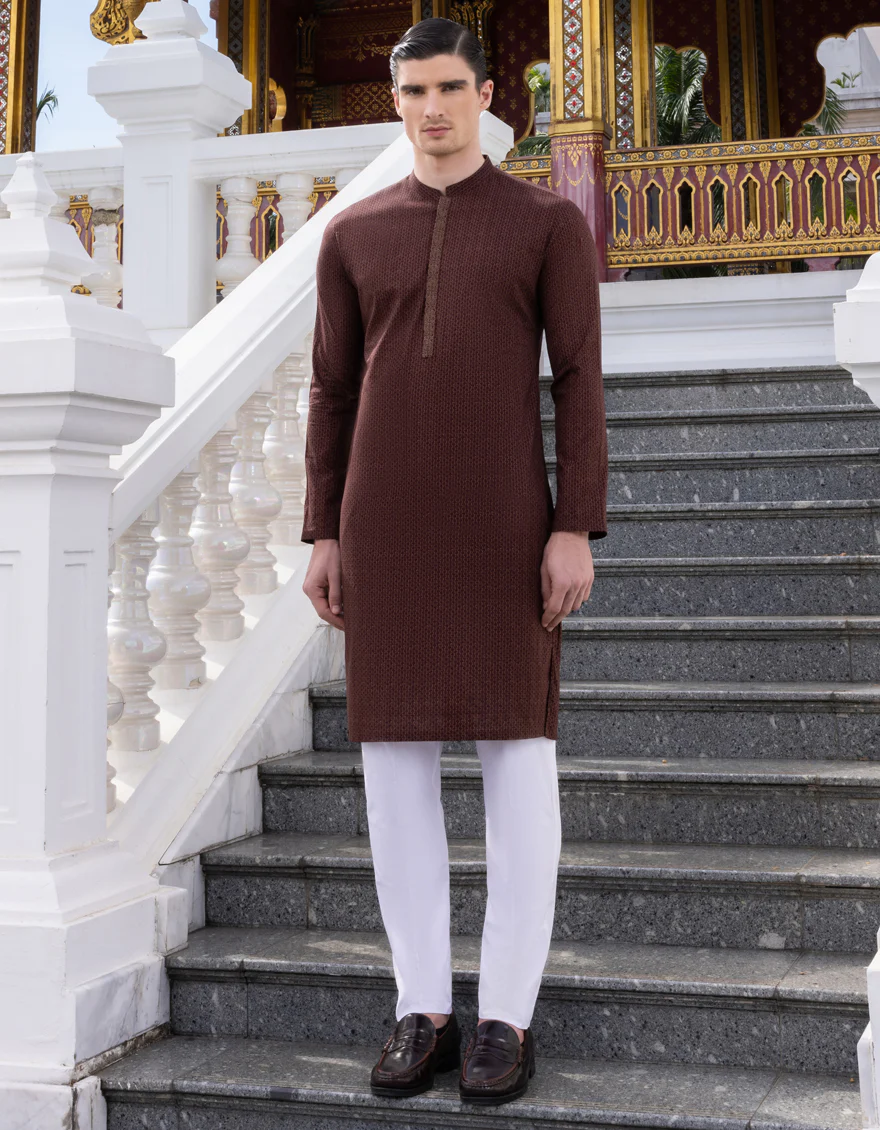 DEEP RED COTTON KURTA | JJK-S-US-34306/S23/JJ8771-SF