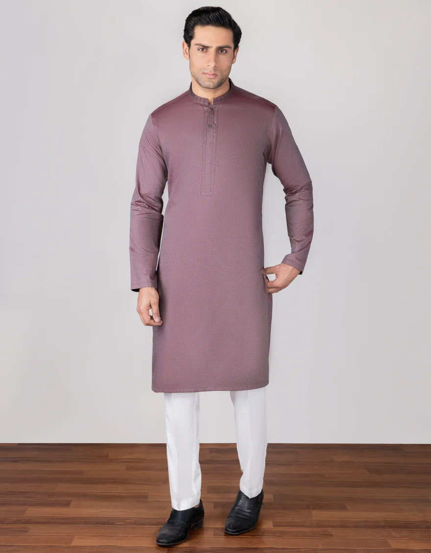HATCHED VIOLET COTTON KURTA | JJK-S-US-34333/S23/JJ8674-SF