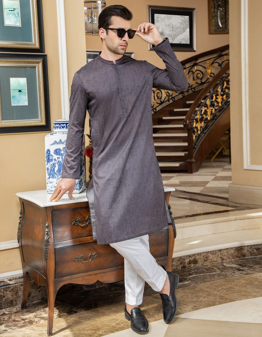 CHARCOAL GREY KURTA | JJK-S-US-36784/S21/JJ6837