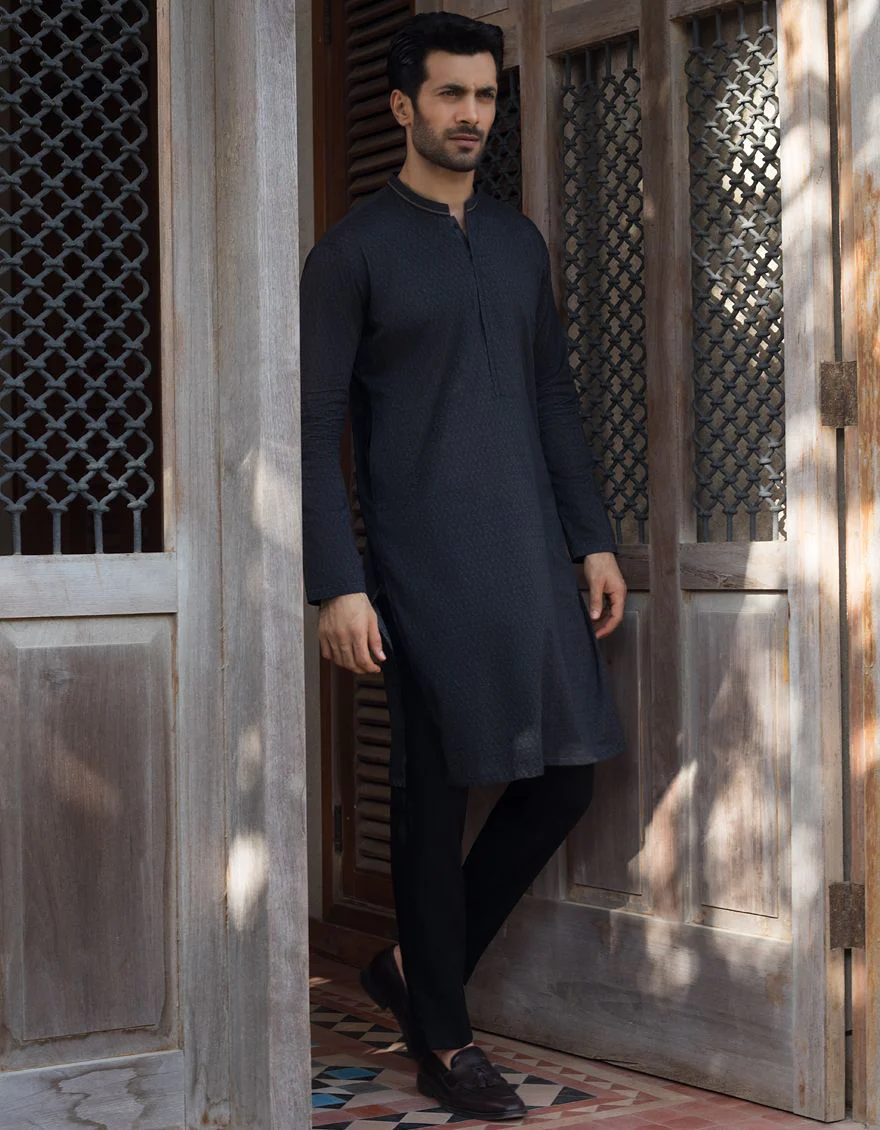 CHARCOAL GREY KURTA | JJK-S-US-36813/S21/JJ7210-SF