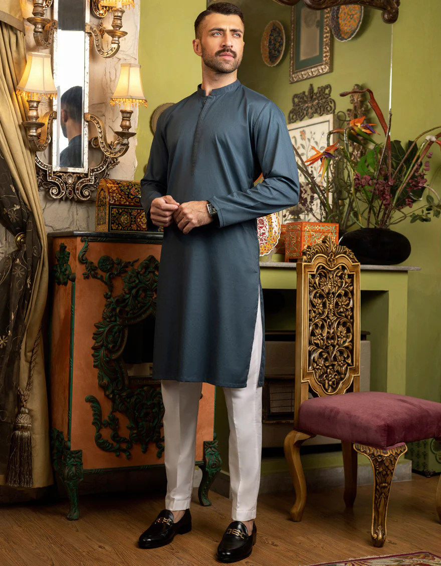 TEAL COTTON KURTA | JJK-S-US-36885/S22/JJ7660-SF