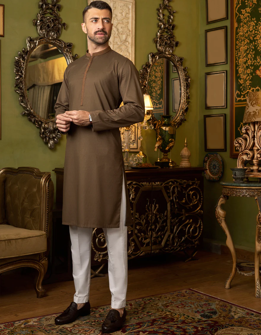 BROWN COTTON KURTA | JJK-S-US-36886/S22/JJ7660-SF