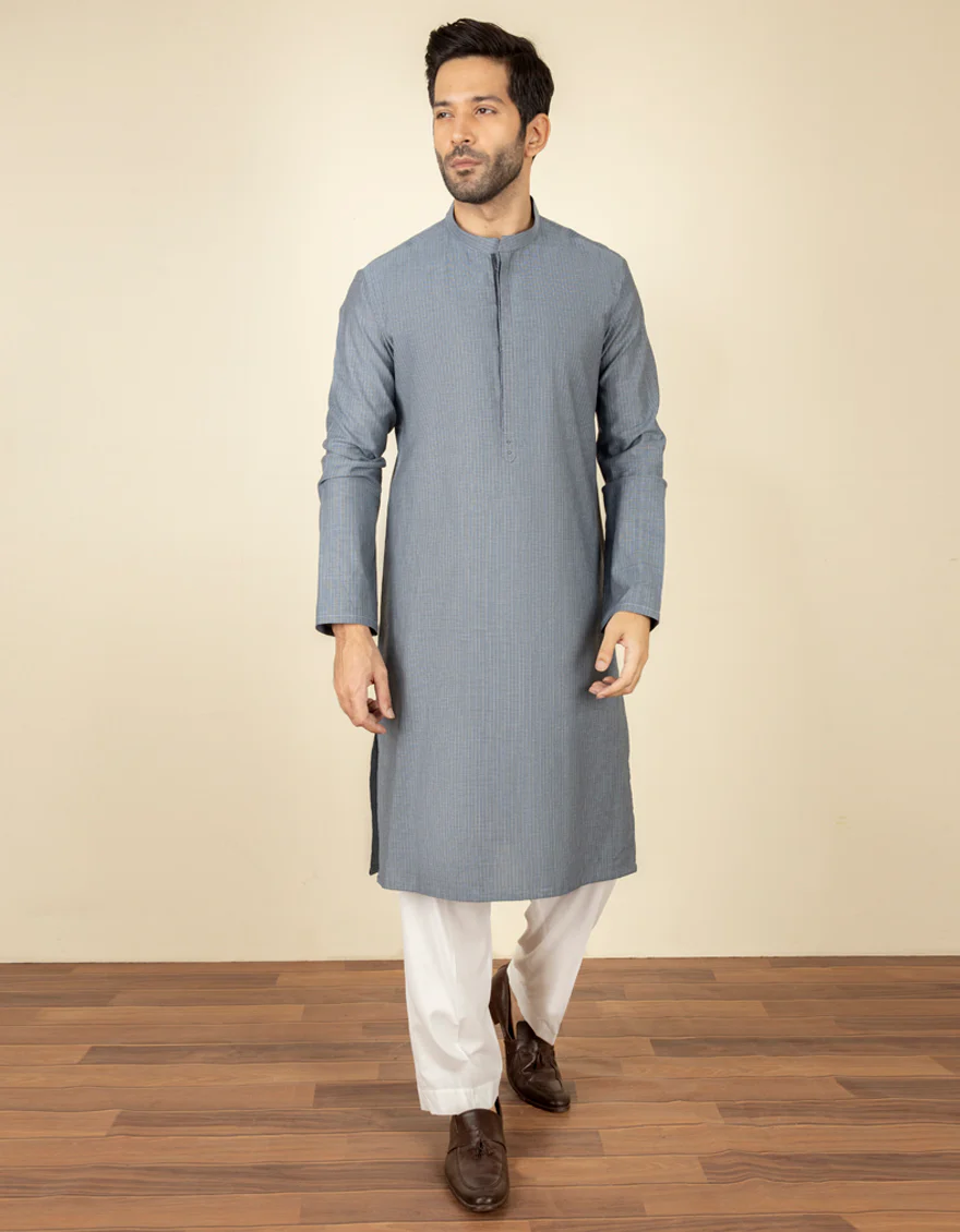 GREY COTTON KURTA | JJK-S-US-36897/S22/JJ7618-PN