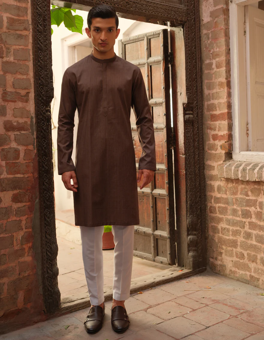 BROWN COTTON KURTA | JJK-S-US-36898/S22/JJ7618-PN