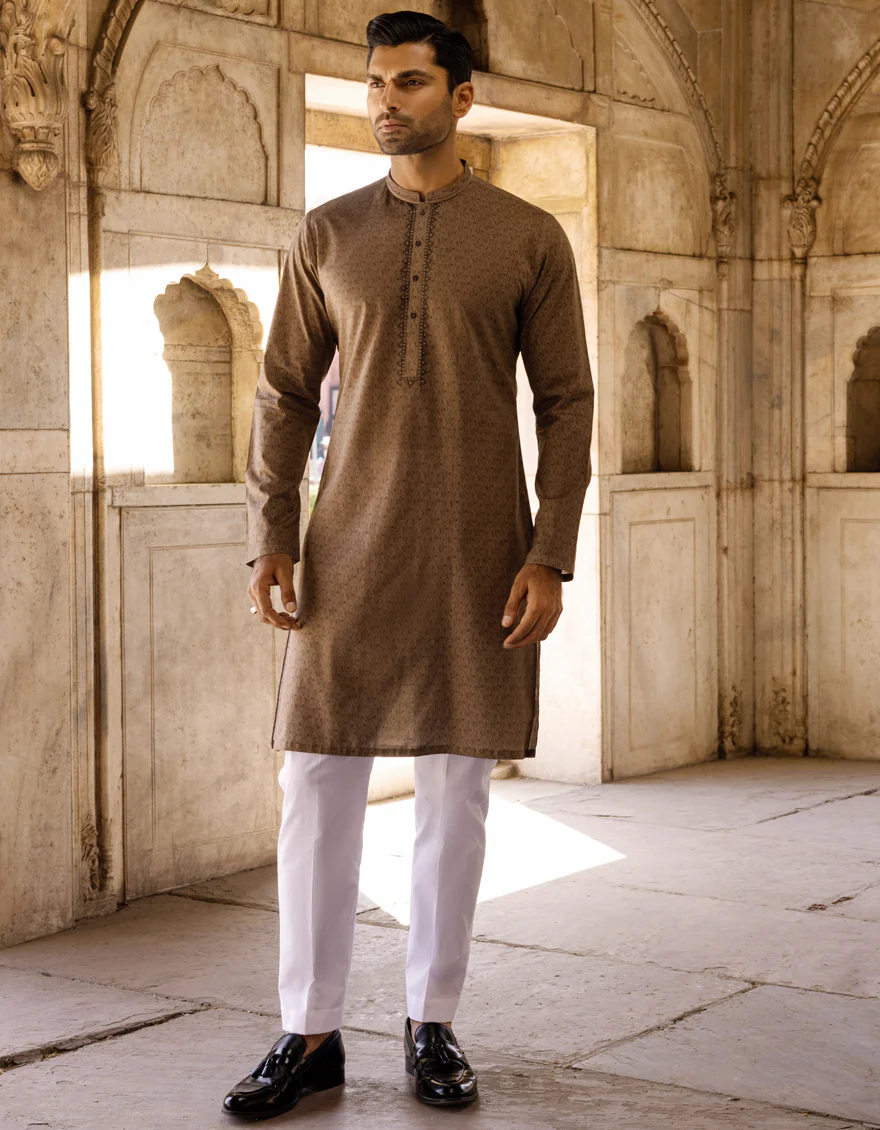BROWN COTTON KURTA | JJK-S-US-36900/S22/JJ7546-SF