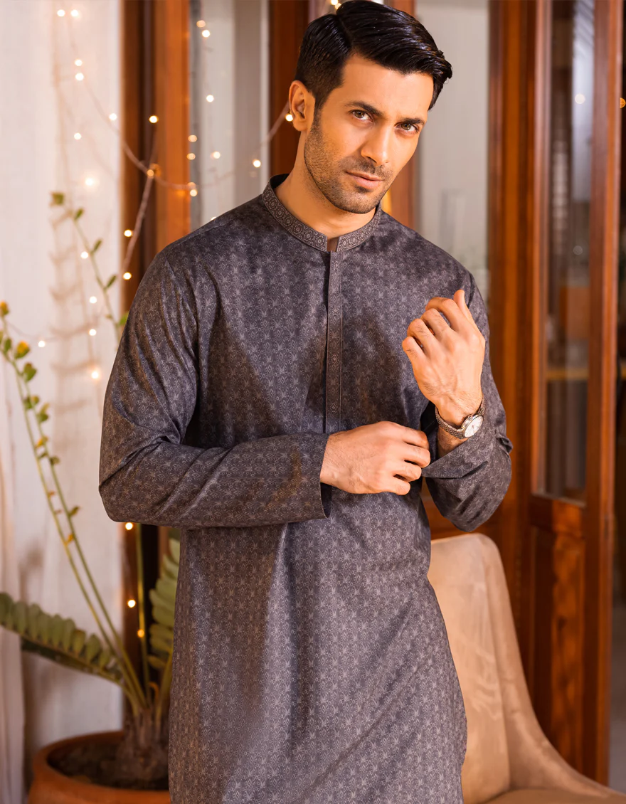 DARK GREY COTTON KURTA | JJK-S-US-36931/S22/JJ7546-SF - Image 3