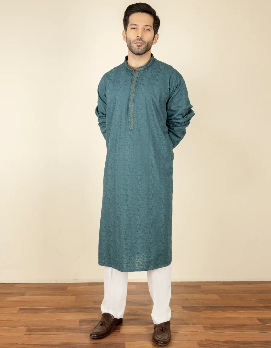SEA GREEN COTTON KURTA | JJK-S-US-36936/S22/JJ7546-FL