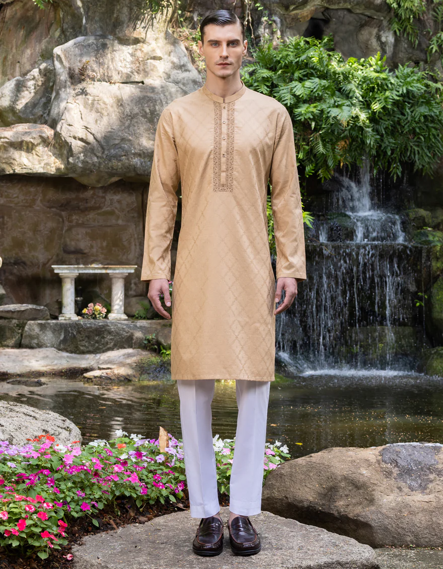 DULL GOLD COTTON KURTA | JJK-S-US-36975/S23/JJ8679-FL