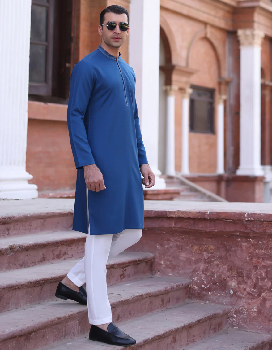 BLUE BLENDED KURTA | JJK-S-US-37227/S23/JJ8386-SF
