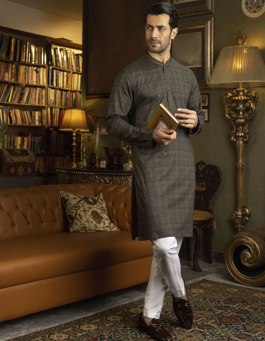 ARMY GREEN KURTA | JJK-S-US-37584/S22/JJ7546-SF