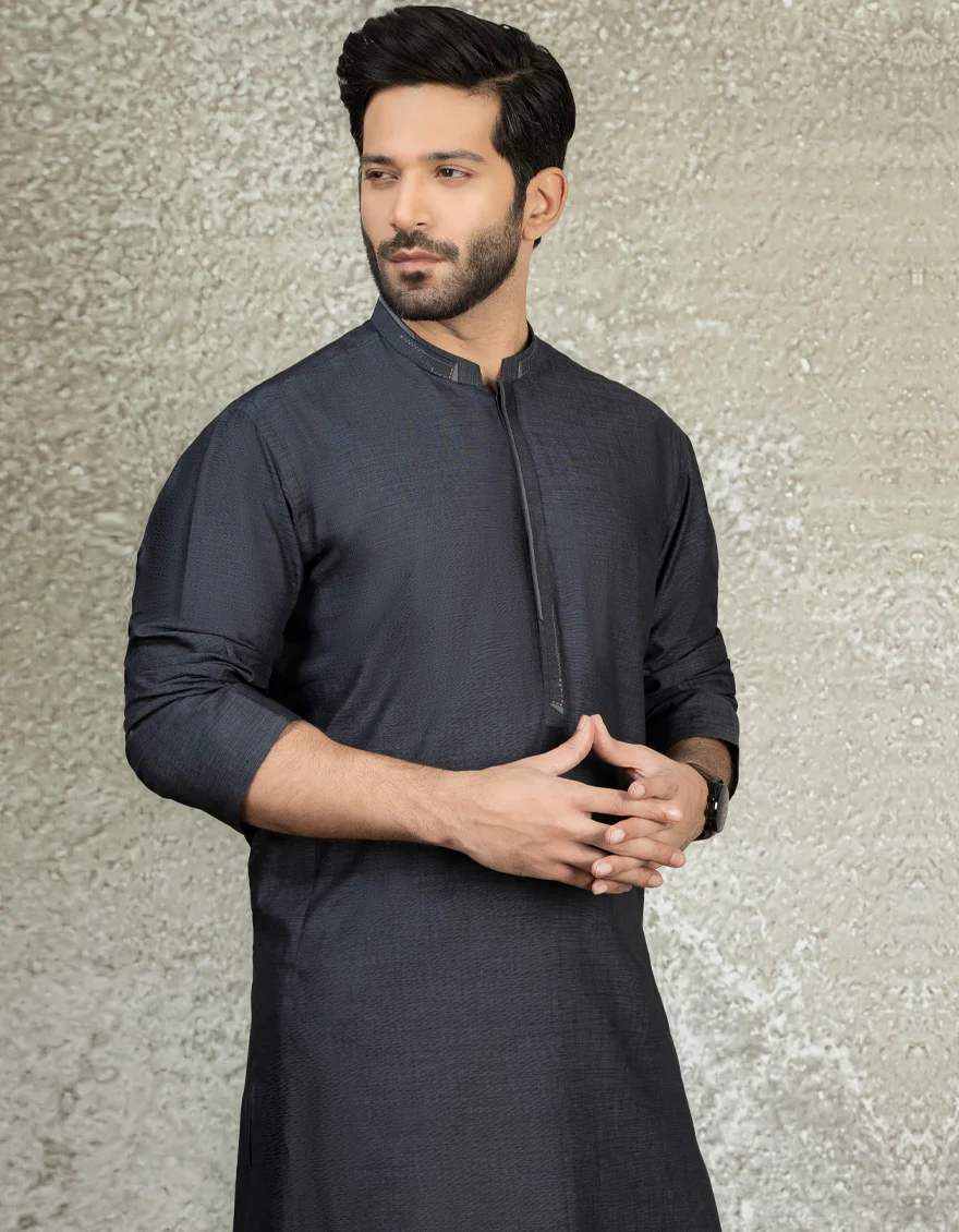 CHARCOAL GREY COTTON KURTA | JJK-S-US-37587/S22/JJ8147-CL - Image 6