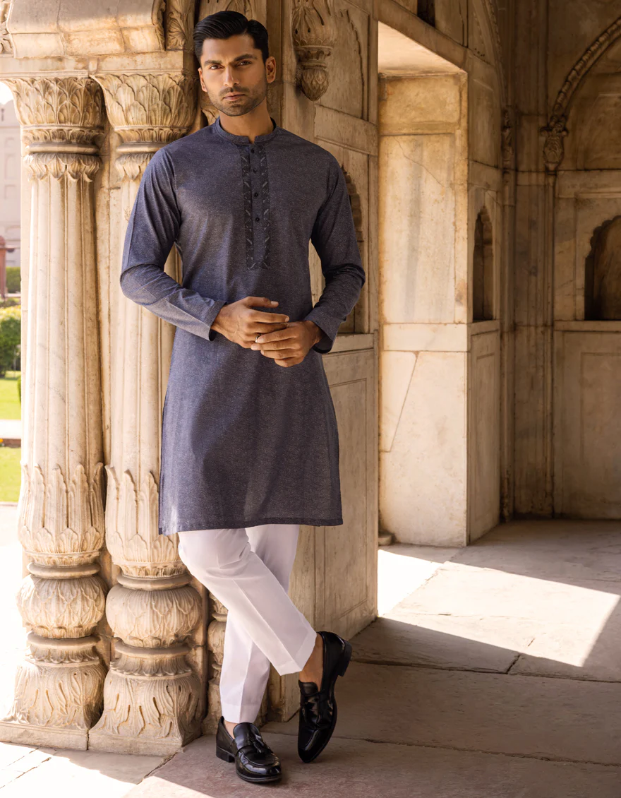 BLUE COTTON KURTA | JJK-S-US-37602/S22/JJ7546-SF