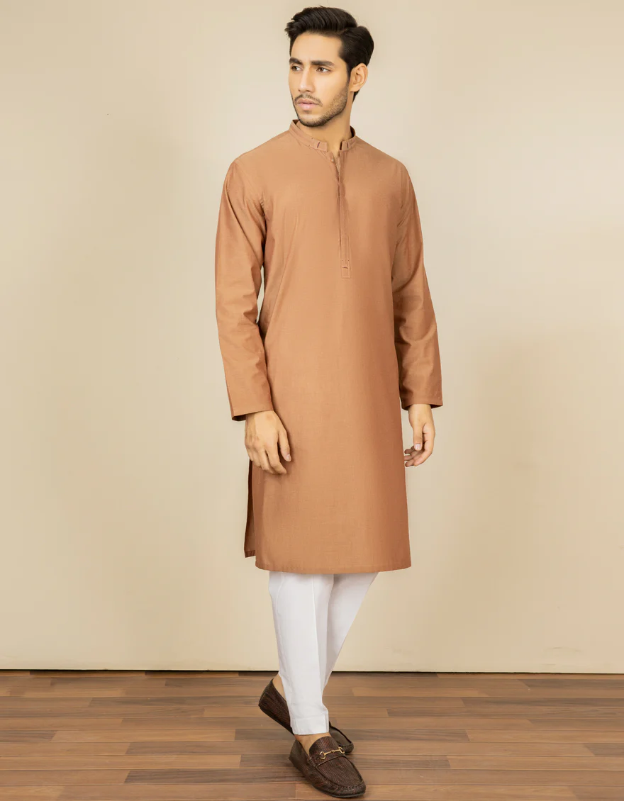 RUST BLENDED KURTA | JJK-S-US-37606/S22/JJ7637-CL
