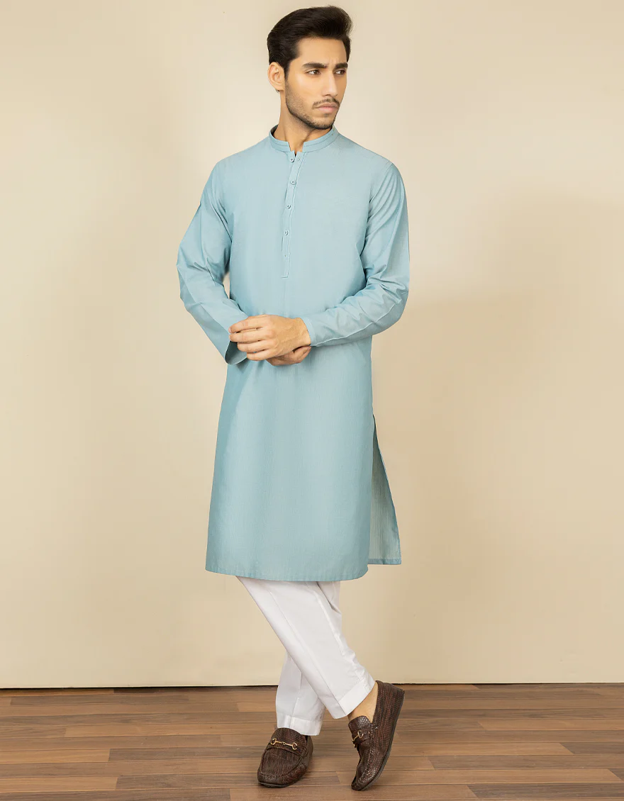 SKY BLUE BLENDED KURTA | JJK-S-US-37607/S22/JJ7637-CL