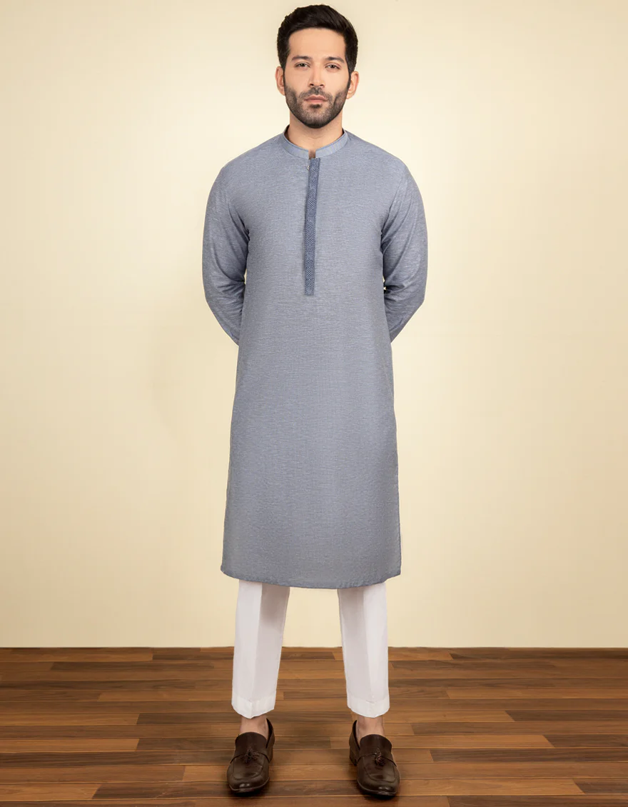GREY BLENDED KURTA | JJK-S-US-37646/S22/JJ7627-SF