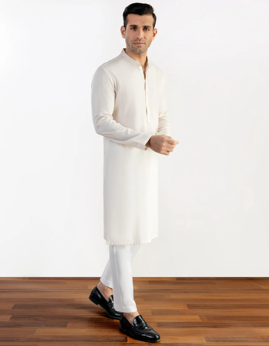 OFF WHITE COTTON KURTA | JJK-S-US-37729/S23/JJ8750-SF