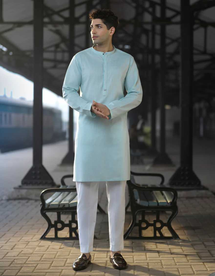 AQUA COTTON KURTA | JJK-S-US-40254/S22/JJ7611-PN