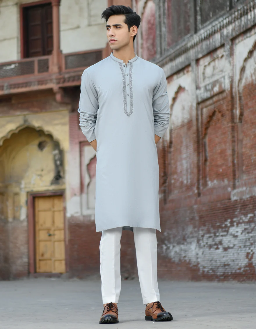 GREY COTTON SILK KURTA | JJK-S-US-42399/S22/JJ8262-SF