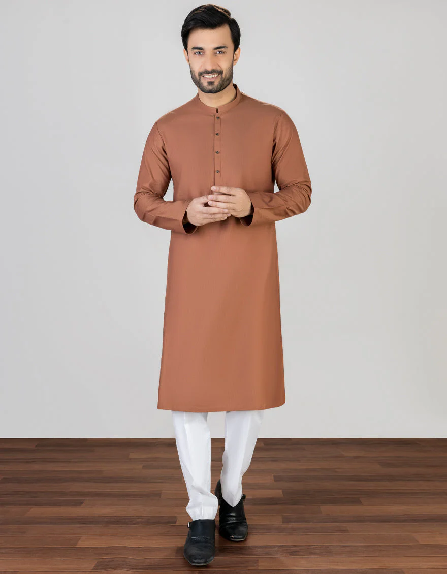 RUST COTTON KURTA | JJK-S-US-47027/S23/JJ8937-PN