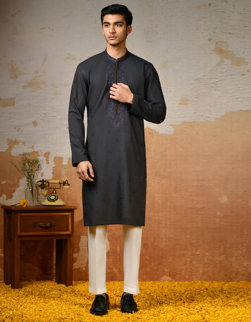 BLUE BLENDED KURTA | JJK-SP-45416/A24/JJ8267-FL