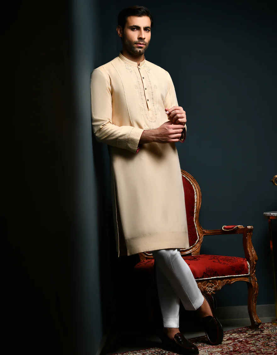 BROWN RAW SILK KURTA | JJK-SP-48048/S24/JJ9080-FL