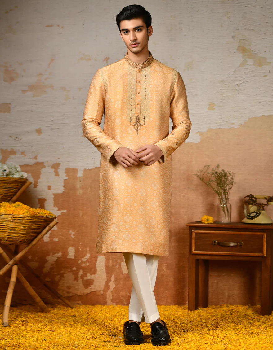 YELLOW CVC KURTA | JJK-SP-A-48030/S24/JJ8844-FL